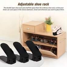 5pcs Multi-Functional Adjustable Tiered Shoe Rack, Space-Saving Home Shoe Holder, Stackable Shoe Storage Organizer, Prevents Shoe Deformation, Suitable For Various Shoe Cabinets And Entryway Scenes, Freely Adjustable Height, Easily Expandable Storage, Say Goodbye To Clutter, Essential For Rental And Home Storage, Simple Design Fits Modern Home Decor, Durable And Practical Shoe Storage Supplies, Daily Home Use - Multicolor - View 4