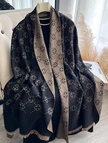 1 chiếc khăn choàng cổ họa tiết cỏ ba lá thanh lịch, chất liệu jacquard, chỉ vàng, đa năng dùng trong phòng điều hòa, áo khoác ngoài mùa xuân/thu, phụ kiện thời trang phù hợp cho mặc hàng ngày, đồ dùng cần thiết khi đi du lịch, khăn tắm biển. - Nhiều màu - Xem 15