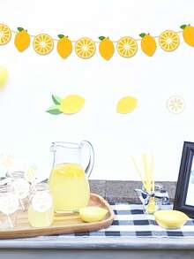 1 Set de Guirnalda con Tema de Limón, Pancarta Decorativa de Limón Amarillo, Adecuado para Decoración del Hogar, Cumpleaños, Baby Shower, Decoración de Verano con Limón - A - Ver 5