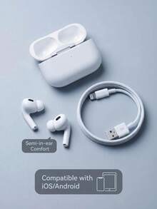 V5.3蓝牙耳机，具备ENC降噪功能、强劲低音立体声、24小时超长续航、轻巧入耳式设计、免提通话功能，兼容所有智能手机 - 查看 6