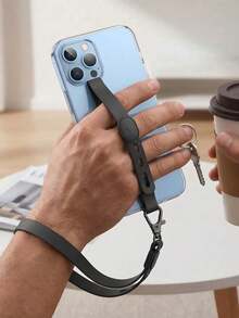 Cordón ajustable anti-caída para teléfono, soporte de silicona para teléfono, correa para la muñeca, aro de agarre universal para teléfono, apto para iPhone y teléfonos Android - Multicolor - Ver 4