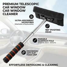 Cepillo Desempañador para Parabrisas Delantero de Coche, Telescópico, con Mango Largo, Cepillo de Limpieza para Vidrios de Coche y Hogar, Herramienta para Eliminar el Polvo - negro - Ver 1