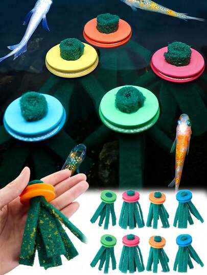 Bộ 3 dụng cụ thu gom trứng cá, giá đỡ trứng cá nổi, thiết bị đẻ trứng cá treo, thích hợp để trang trí bể cá, làm nơi nghỉ ngơi/ẩn náu/đẻ trứng cho cá, nơi đẻ trứng, trang trí bể cá.