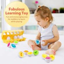 Toddler Toys - Color Matching Egg Set - Educational Color, Shape And Classification Cognitive Skills - Puzzle Toy Suitable For Boys And Girls Babies, Easter Basket Gift - Yellow - View 7
