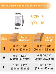 4/8/16/24/36 piezas Protectores de piso para patas de muebles, adecuados para pisos de madera dura, almohadillas para muebles, deslizadores de patas de silla, cubiertas de silicona para patas de silla, previenen rasguños en el piso y reducen el ruido, aplicables para cocina, sala de estar, dormitorio, cafetería, 3 estilos disponibles - Gris claro transparente - Ver 23