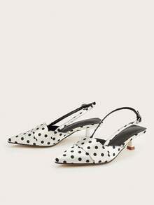 2024新款优雅时尚女士后系带套脚鞋（鞋面随机裁剪） - 黑與白 - 查看 4