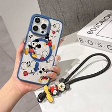 This Disney Mickey Mouse Lanyard Phone Case Is Fully Covered In TPU Material, Features Strong Magnetic Closure, Is Shockproof And Lightweight, And Is Compatible With IPhone17/16/11/13/15/15 Plus/15 Pro/15 Pro Max/12/14 Pro Max/11 Pro Max/12 Pro/12 Pro Max/13. This Phone Case Is A Popular Birthday Gift Or Business Gift Choice; It Is Durable, Stain- And Fingerprint Resistant, And Suitable For Both Men And Women. The Set Also Includes A Mickey Mouse Phone Case And A Mickey Mouse Plush Bracelet, Making It A Perfect Gift For Friends And Family. This Stylish Phone Case Is Fun, Lightweight, And Durable. IPhone17 Pro Max Phone Case, Minnie Mouse Phone Case. - 藍色 - 查看 1
