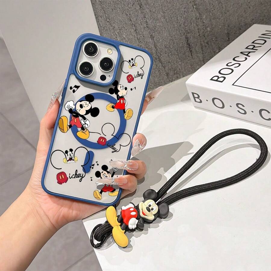 This Disney Mickey Mouse Lanyard Phone Case Is Fully Covered In TPU Material, Features Strong Magnetic Closure, Is Shockproof And Lightweight, And Is Compatible With IPhone17/16/11/13/15/15 Plus/15 Pro/15 Pro Max/12/14 Pro Max/11 Pro Max/12 Pro/12 Pro Max/13. This Phone Case Is A Popular Birthday Gift Or Business Gift Choice; It Is Durable, Stain- And Fingerprint Resistant, And Suitable For Both Men And Women. The Set Also Includes A Mickey Mouse Phone Case And A Mickey Mouse Plush Bracelet, Making It A Perfect Gift For Friends And Family. This Stylish Phone Case Is Fun, Lightweight, And Durable. IPhone17 Pro Max Phone Case, Minnie Mouse Phone Case. - 藍色 - 查看 1