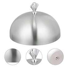 DOITOOL Campana para tienda de campaña de acero inoxidable con cúpula de comida occidental cubierta práctica para carne cubierta redonda de acero inoxidable paraguas para servir parrilla interior - como en la imagen - Ver 5
