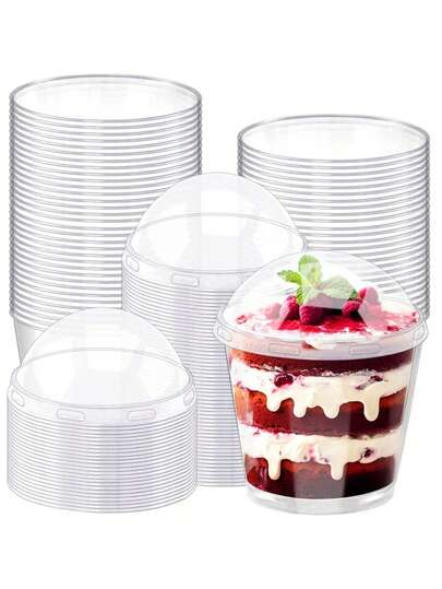 10/25pcs 6oz (170ml) Large Capacity Dessert Cups, Suitable For Fruit, Ice Cream, Pudding, Mousse, Jelly, Party Desserts, Mini Ice Cream Cakes, Reusable, Can Be Used As Dessert Cups, Yogurt Parfait/Appetizer Cups, Suitable For Parties, Afternoon Tea, Dessert Decoration, Birthday Parties, Wedding Parties And Other Occasions.
