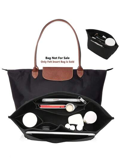 Le Pliage Felt Liner Bag, Multi-Pocket Felt Bag, Travel Portable Liner Bag, With Zipper, Suitable For Storing School Supplies