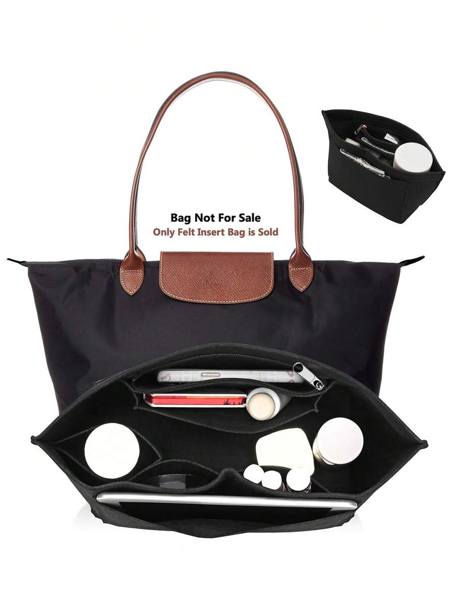 Bolsa de fieltro Le Pliage, bolsa de fieltro con múltiples bolsillos, bolsa de forro portátil para viajes, con cremallera, adecuada para guardar útiles escolares