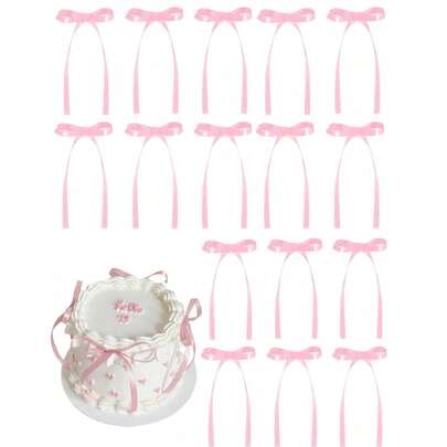 20 chiếc nơ đỏ trang trí bánh cupcake, nơ ruy băng dễ thương dùng để trang trí bánh sinh nhật, đám cưới, kỷ niệm, tiệc mừng em bé, tiệc Valentine.