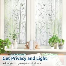 Window Privacy Film Frosted Bamboo Pattern, Removable UV Blocking Stained Glass Decals Covering Decorative Window Cling For Home - 1PC - View 5
