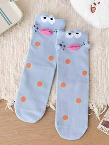 SpongeBob SquarePants 1/4 双趣味表情船袜，3D 嘴唇图案休闲袜，适合上学和街头穿着 - 彩色 - 查看 18