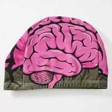 成人泳帽，舒适高弹面料泳帽，男女通用，成人休闲水上娱乐泳帽，泳池派对趣味装备，适合游泳池、游泳课和海滩活动 - 粉色 - 查看 3