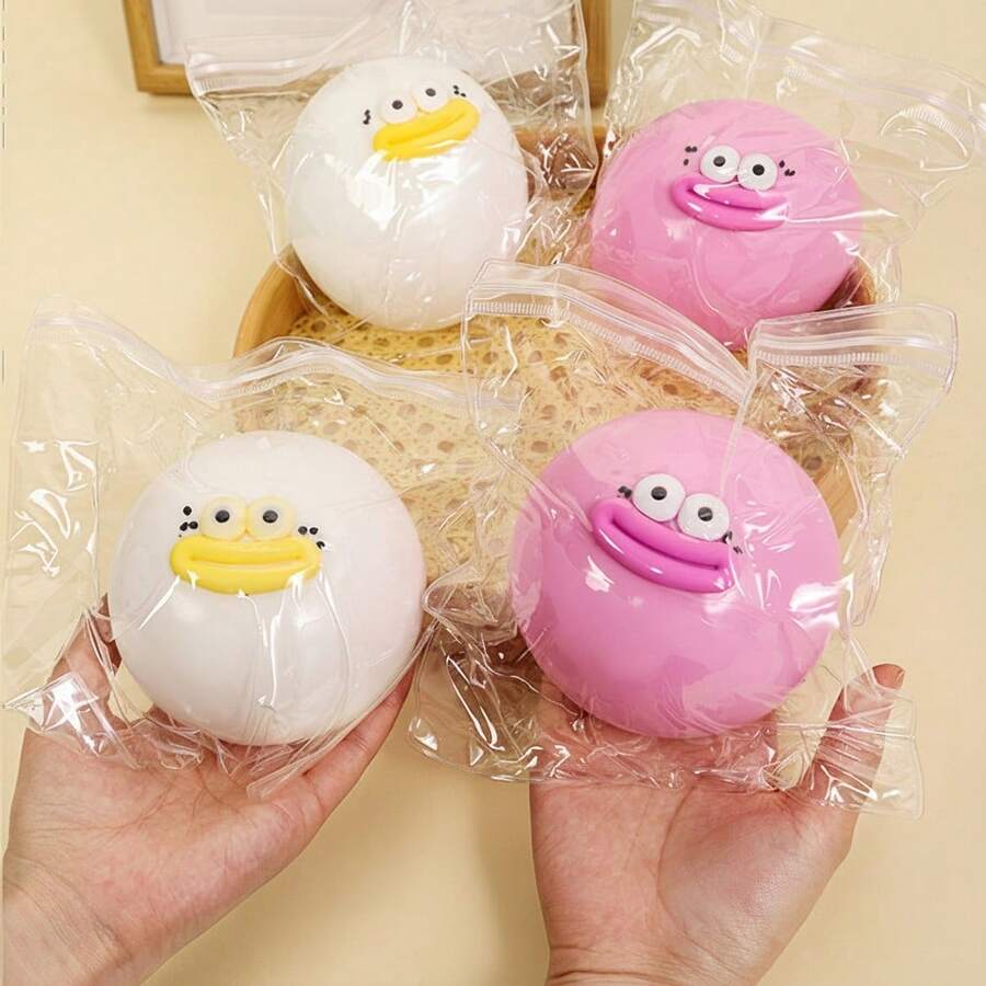 Big Eyes Sausage Mouth Slow Rising Squishy Toy, Funny Cartoon Stress Relief Fidget, Soft TPR Fluid Ball Decompression Gift(Random Color) - 彩色 - 查看 1