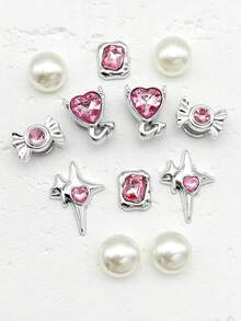 26pcs Girly Crystal Bow Decorative Buttons For DIY Sandals - Silver - View 7