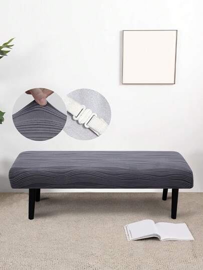 1pc Autumn/Winter Piano Stool Cover, Modern Jacquard Style, Elastic Drawstring Closure, Machine Washable, Durable Polyester Blend, Suitable For Home, Office, Hotel, Living Room, Bedroom, Kitchen, Office Decor