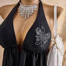 Bellisia 2026 Women's Vacation Beach Rhinestone Floral Black Tankini Swimwear Set 2026 New Women's Swimwear ArrivalFor School,Suitable For Holiday, Date, Afternoon Tea, Western, Cruise, Beach, Island, Road Trip, All Seasons, Music Festival, Boho Vacation,Bohemian Vacation, Chill Autumn ,Western Boho ,Elegant Tops For Women Black Tankini Swimsuit Black Tankini Set Swimsuits For Women Bathing Suit Set Bikini Set Women S Swimsuit 2 Piece Women S Swimsuits Tummy Control Y2k Swimsuit Zip Swimsuit Yog - Beis - Ver 5