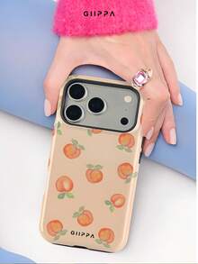[24h Shipping From DE/FR/ES] [24-Hour Local Shipping] 2-In-1, Watercolor Peach Pattern Phone Case, Cute Fruit Pattern Shockproof Protective Case, Perfect Birthday/Holiday Gift For Her, Compatible With IPhone 17-11 Plus Pro Max/17Air/16e, Galaxy S21-S26 Ultra/Edge/Fe/Plus - 1 Image - View 5