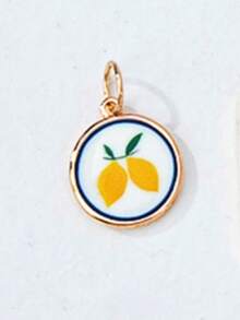 Collar ajustable de cuerda colorida con colgantes de esmalte intercambiables, colgantes de dibujos animados desmontables chapados en oro (patrones de gato, langosta, fruta, flor), set de joyas personalizables de verano para regalo - Multicolor - Ver 14