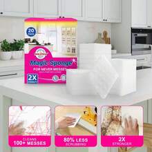 20 Pack Sponge Eraser For Cleaning, Twice The Density For Reliable Cleaning On Kitchens, Bathrooms, Walls, Shoes, Just Add Water To Wipe Away All Dirt - 1 - Xem 1