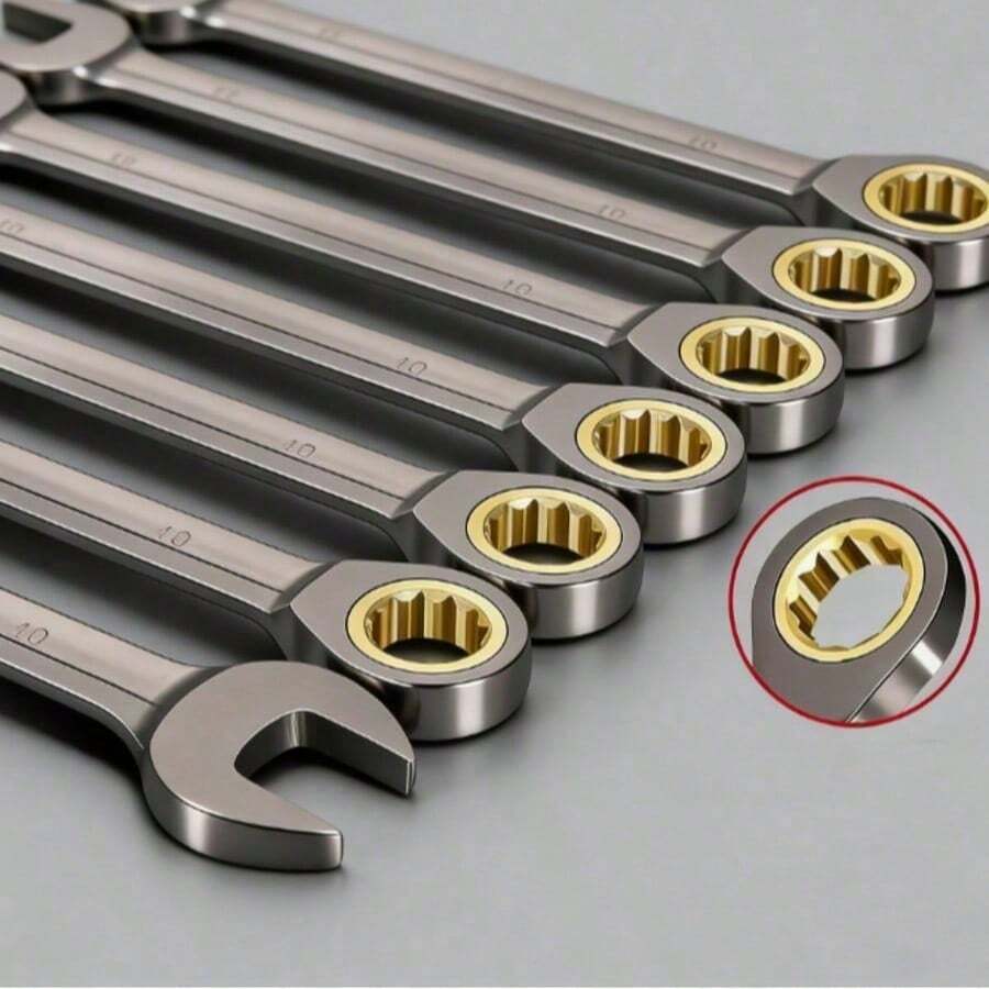 Ratchet Wrenches, SAE Wrenches, Metric And Standard Ratchet Wrenches, Black Nickel-Coated Wrenches, CRV Steel - Random - View 1