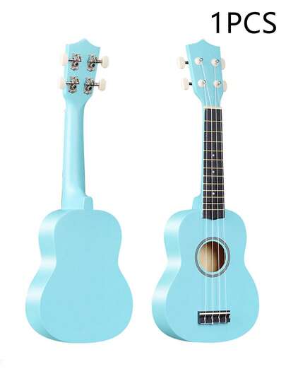 21-Inch Glossy Wooden Ukulele, Beginner Entry-Level. Children's Early Education 4-String Ukulele, Colorful Mini Guitar, All-Wood Children's Early Education Musical Instrument, Eucalyptus Series, Rainbow Colors, Glossy Design.