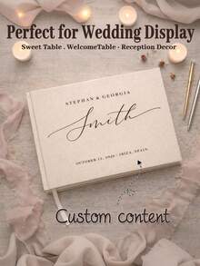 Customized Linen Wedding Guest Book, Personalized Linen Hard Cover Photo Album, Wedding Photo Guestbook, Wedding Memento And Anniversary Scrapbook, Perfect Gift - Multicolor - View 3