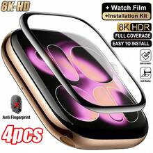 CASECOPS 4pcs Full Coverage High-Definition Screen Protector, Featuring Curved Composite Film And Carbon Fiber Style, Soft Material, Non-Glass, High-Definition Anti-Fingerprint, Suitable For Apple Watch 38/40/41/41/42/44/45/46/49mm, Ultra3/2/1/SE, 11/10/9/8/7/6/5/4/3/2/1 Series. Anti-Oil, Anti-Scratch, Anti-Fingerprint, Dust Protection, Full Coverage, No Bubbles, Easy Installation. - 4pcs - View 17