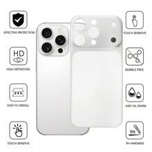 Solid Color Lens Protector Ultra-Thin Matte PC Back Film For IPhone 16 Pro/15 Pro Max/14 Pro Silver Mother's Day Gift Celebration - Silver - View 5