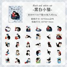 60件/組可愛貓咪貼紙，日系小貓裝飾貼紙，唯美貓咪場景貼紙，手帳日記用品，DIY手工藝，兒童文具貼紙 - XMJR - 查看 19