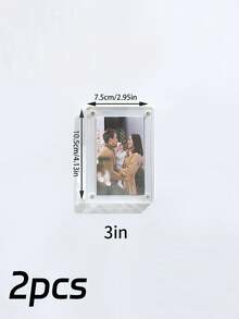 Magnetic Refrigerator Photo Frame, 3/5/6 Inch Size Options, Creative Photo Sticker, No Drilling Required, Decor For Kitchen, Office, Ins Style, Magnetic Photo Frame - Multicolor - View 17