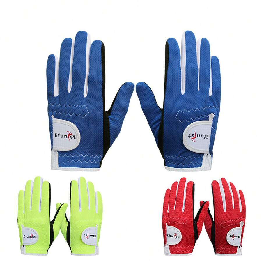 Efunist Golf Gloves, Breathable Mesh, Soft And Comfortable - 紅色L碼 - 查看 1