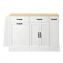 Modern Sideboards With Lower Tables, Sideboards With Lower Cabinets And External Dishes For Kitchens, Kitchens And Kitchens (Weiß) - White - View 7