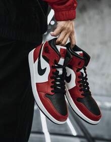 Nike Air Jordan Retro 1 Mid SE Black White Red Casual Shoes Men's HV4091-006 | Comfortable - 紅白色 - 查看 1