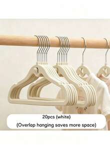 20pcs New Multi-Color Children's Flocked Hangers - Surface Coated With Anti-Slip Flocked, No Shedding, Specially Designed For Infants And Toddlers. Combines Storage And Organization Functions, Cute Design, Equipped With Side Hooks; Supports Chain Connection, Effectively Saves Closet Space; Features Anti-Slip, Stackable And Drying Clothes Multiple Functions. - Multicolor - View 7