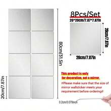 OUTANA Bộ 1/4/6/8 miếng dán gương vuông tự dính bằng acrylic, thích hợp trang trí nhà cửa, có lớp keo dính chắc chắn, không cần khoan, chống thấm nước và chống ẩm, dễ lau chùi, phù hợp cho phòng khách, phòng ngủ, nhà bếp, phòng tắm và văn phòng, là chiếc gương trang điểm tiện dụng và vật trang trí giúp cá nhân hóa không gian của bạn. - Nhiều màu - Xem 13