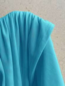 Vestido mini casual de vacaciones para mujer con escote en V profundo, cuello halter con lazo, y drapeado.Adecuado para la playa, cruceros y festivales de música en verano - verde menta - Ver 9