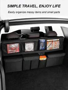 8-Pocket Car Trunk Hanging Storage Organizer Bag / Storage Box Option, Multi-Function Seat Back Storage Net Bag, Large Capacity Classified Car Rear Seat Hanging Storage Bag, Essential Travel Organizing Accessory - Storage Hanging Bag - View 3