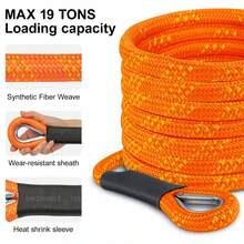 With 2 U-Shaped Hooks And Storage Bag Reflective Strip DesignTow Rope Heavy Duty Tow Belt Strap Rope  For Trucks SUV UTV ATV Tractor Car  Orange - Orange, 8 Meters - View 3