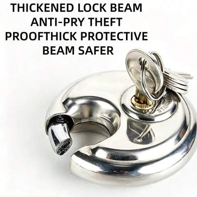 Candado redondo reforzado, candado de acero inoxidable con núcleo de cobre, cerradura de antirrobo para puertas de almacén, puertas, garajes, contenedores e instalaciones al aire libre