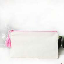 Sac cosmétique en canevas à franges, sac de maquillage de voyage, pochette de rangement cosmétique, étui à crayons, convient pour les vacances, la plage, la salle de bain, la chambre, sac en canevas zippé grande capacité avec franges, sac de maquillage de voyage, sac cosmétique à franges zippé, convient pour la fête, pochette de rangement cosmétique, boîte à crayons de maquillage, sac cadeau, trousse de toilette multifonction, porte-monnaie, pochette de rangement pour petits articles - Beige - Voir 19