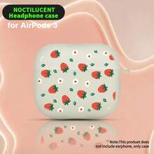 Ốp bảo vệ toàn màn hình màu trắng mờ, họa tiết hoa dâu tây, phát sáng trong bóng tối, tương thích với Apple 1/2/3/4, tương thích với tai nghe Bluetooth không dây Pro thế hệ thứ 2/3/4. - trắng - Xem 15