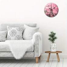 10inch Paris-Style Eiffel Tower Wooden Wall Clock, Featuring Pink Cloud And Bird Patterns - Battery-Powered (AA Batteries Not Included) - Suitable For Living Room, Bedroom, Kitchen, Home Office Decoration, Eiffel Tower Theme, 2D Flat Design - 1pcs/10in/25cm - View 5