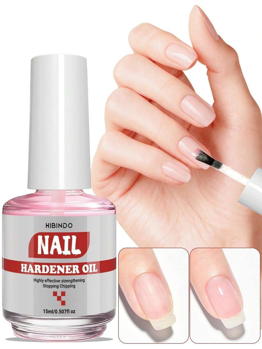 1 Chai dung dịch dưỡng móng màu hồng, giúp phục hồi móng mỏng, mềm, dễ gãy sau khi làm móng gel, khô tự nhiên, bóng lâu, dễ thoa, thích hợp cho cả tay và chân, 15ml/0.5oz
