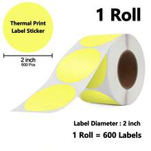 Một cuộn gồm 600 nhãn dán nhiệt tròn tự dính, kích thước 5,08 cm, phù hợp cho nhiều ứng dụng kinh doanh khác nhau. - Xem 18