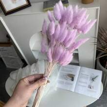 55-60 Pcs Pengiriman Acak, Rumput Ekor Kelinci Buatan Warna Khaki Sekitar 16,5 Inci, Cocok untuk Dekorasi Bunga Gaya Bohemian, Kerajinan DIY, Dekorasi Rumah Dapur dan Pernikahan, Dekorasi Natal, Dekorasi Thanksgiving, Dekorasi Karangan Bunga DIY - Mauve Purple - View 3