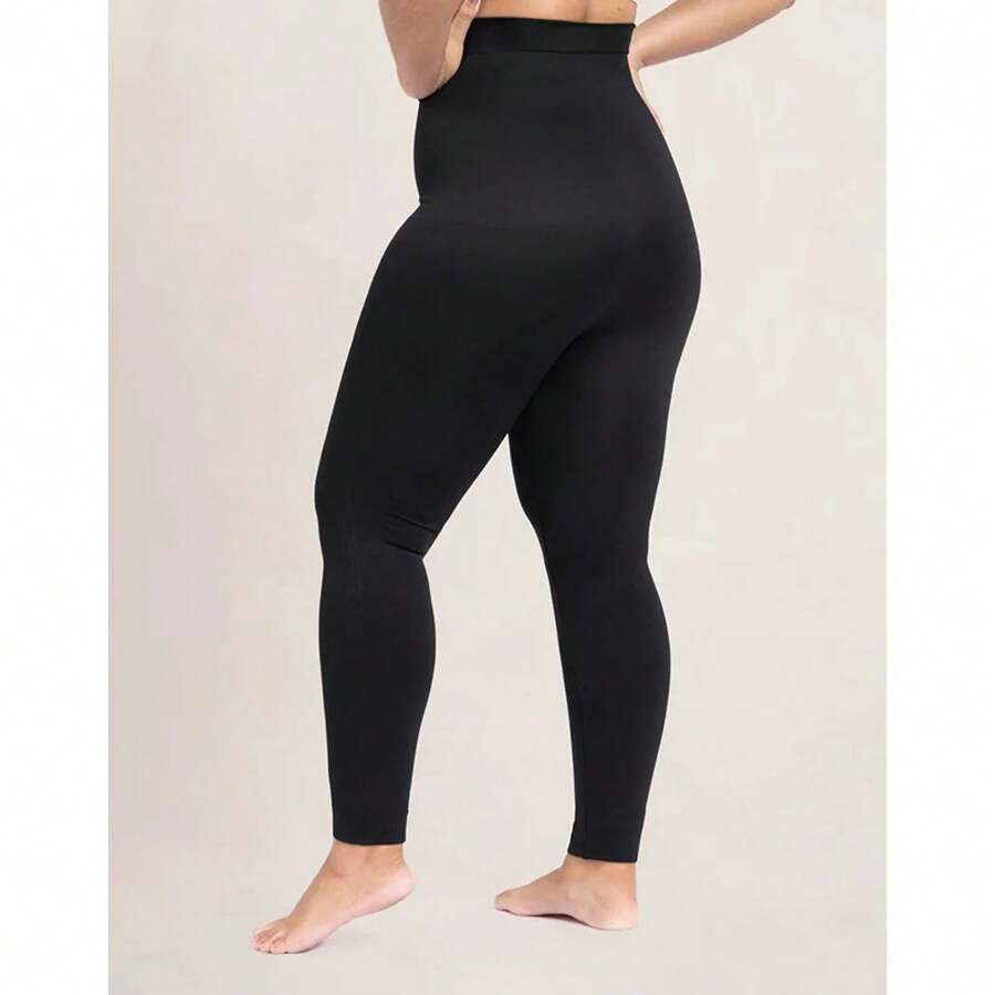 Mallas moldeadoras de cintura alta para mujer, ropa moldeadora de Control de adelgazamiento corporal, pantalones antideslizantes de silicona, entrenador de cintura - Negro - Ver 1